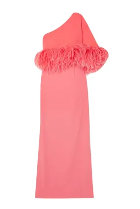 16ARLINGTON 2023 cape-effect 'Alder' grown feathers maxi dress Size UK 12 US 8 ladies