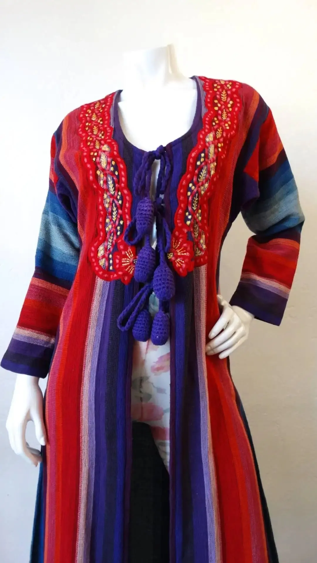 1970s Rikma Striped Duster Jacket