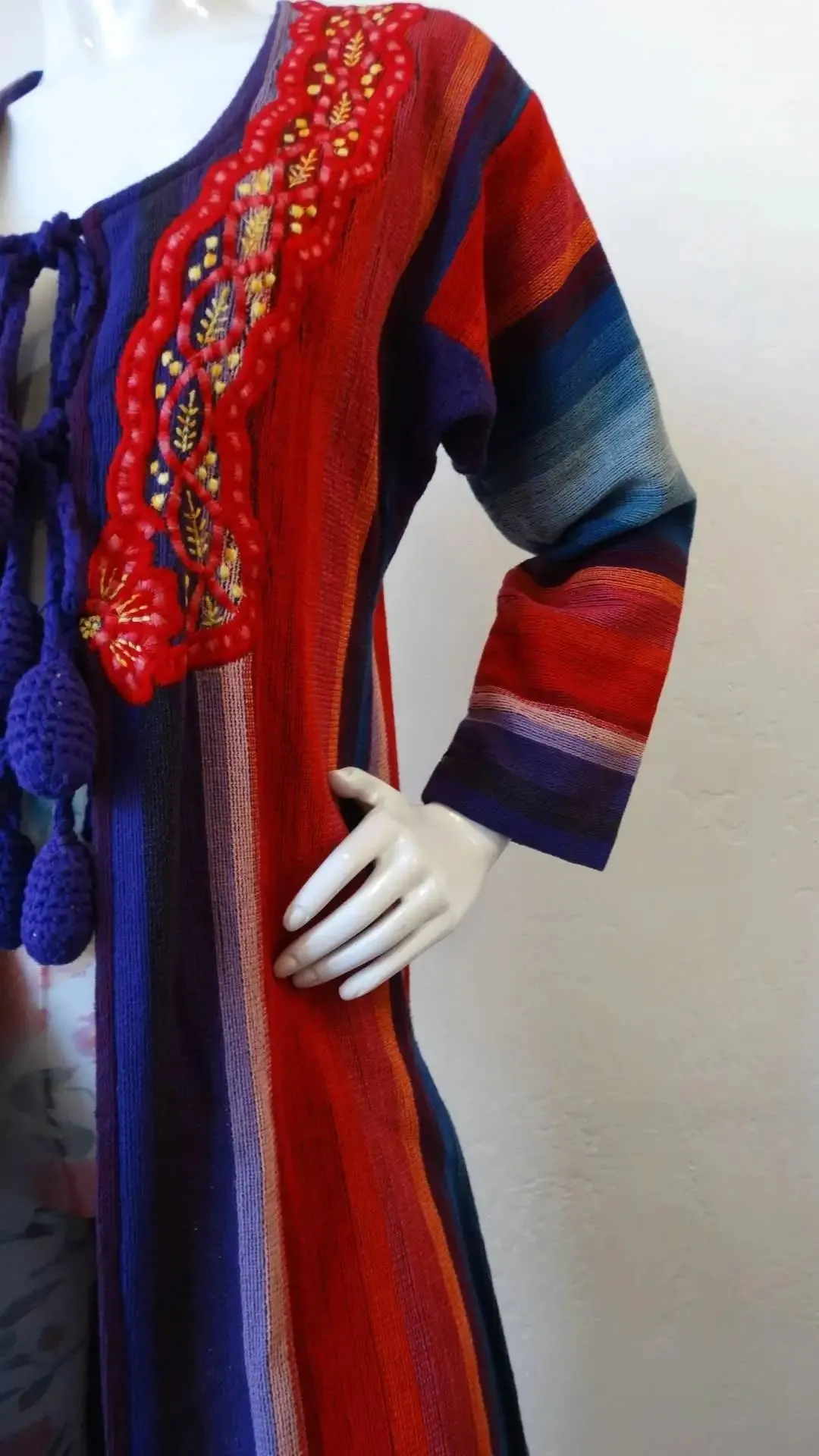 1970s Rikma Striped Duster Jacket