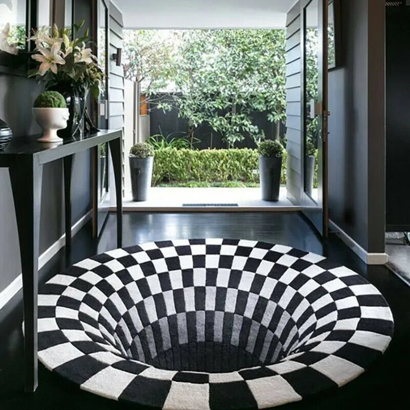 3D Vortex Optical Illusion Carpet