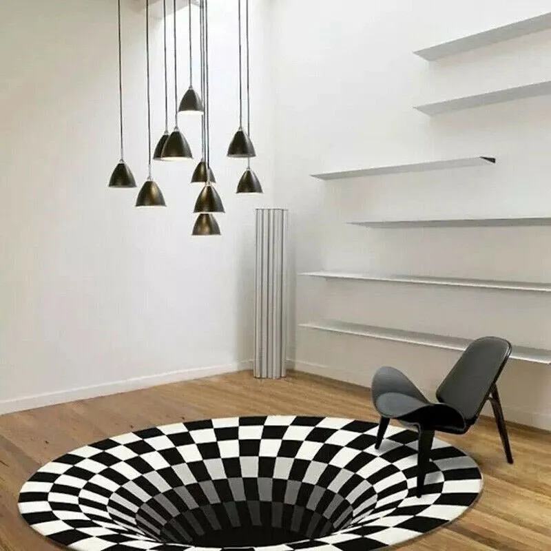 3D Vortex Optical Illusion Carpet