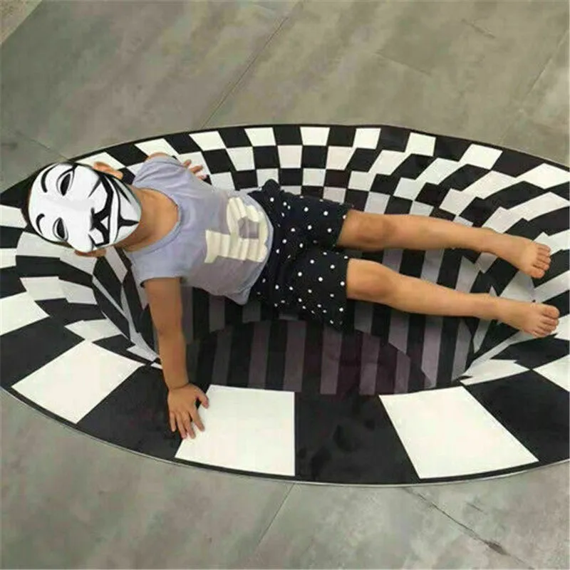 3D Vortex Optical Illusion Carpet