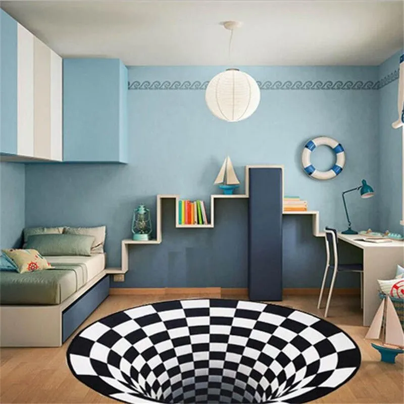 3D Vortex Optical Illusion Carpet