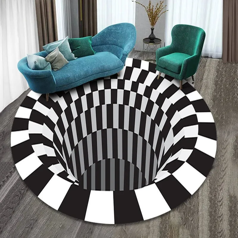 3D Vortex Optical Illusion Carpet