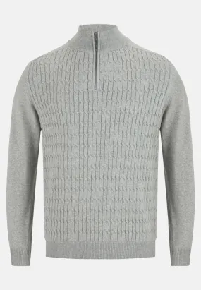 6th Sense Diego Half Zip Sweater - Grey