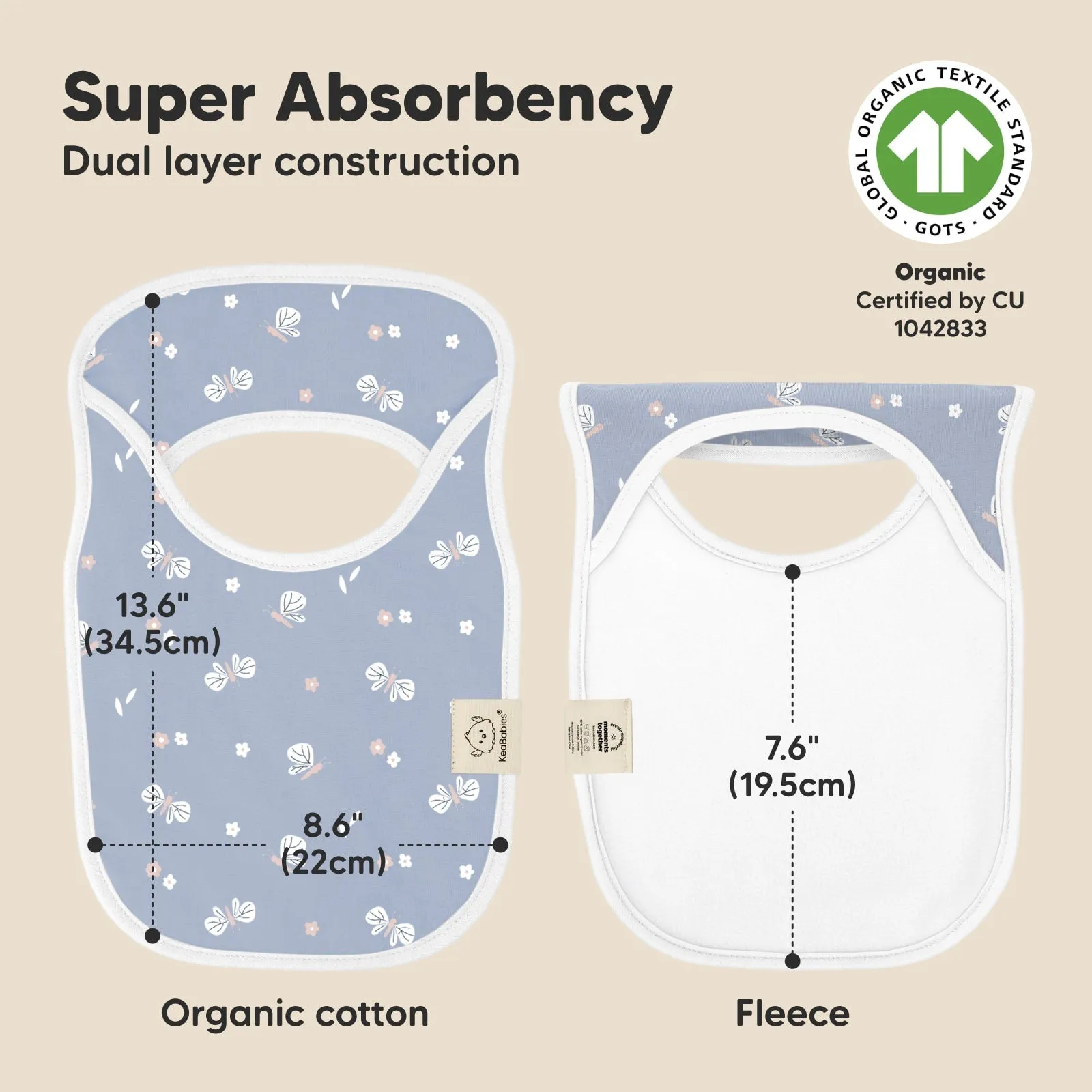 8-Pack Hallo Drool Bibs (Fleur)
