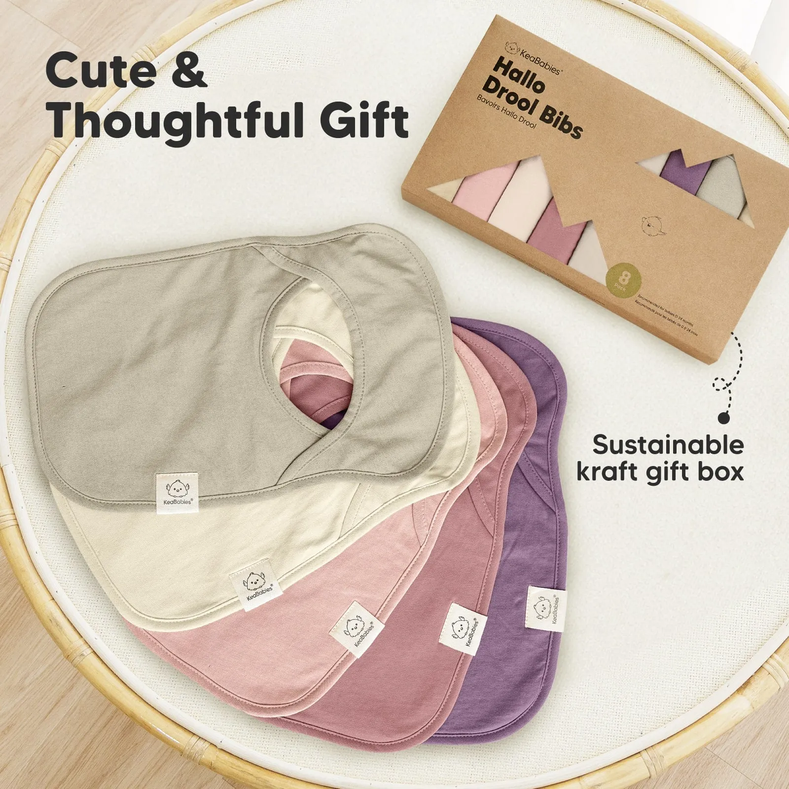 8-Pack Hallo Drool Bibs (Fleur)