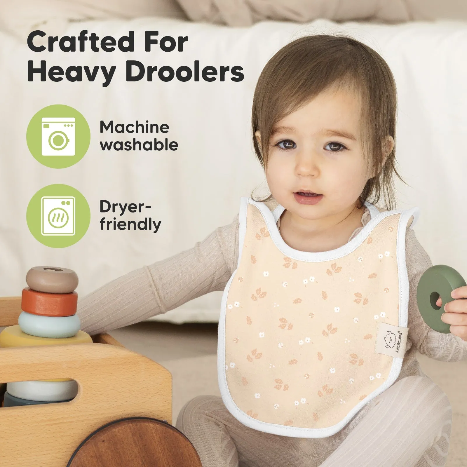 8-Pack Hallo Drool Bibs (Fleur)