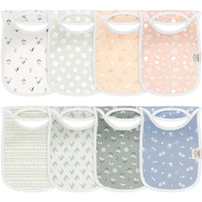 8-Pack Hallo Drool Bibs (Fleur)