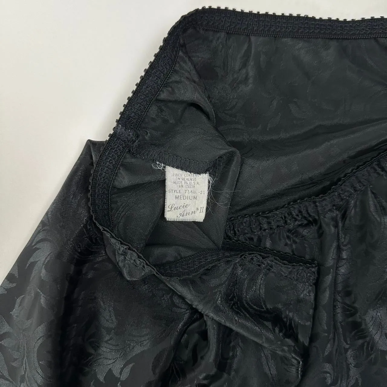 80s Jacquard Slip Skirt (M)
