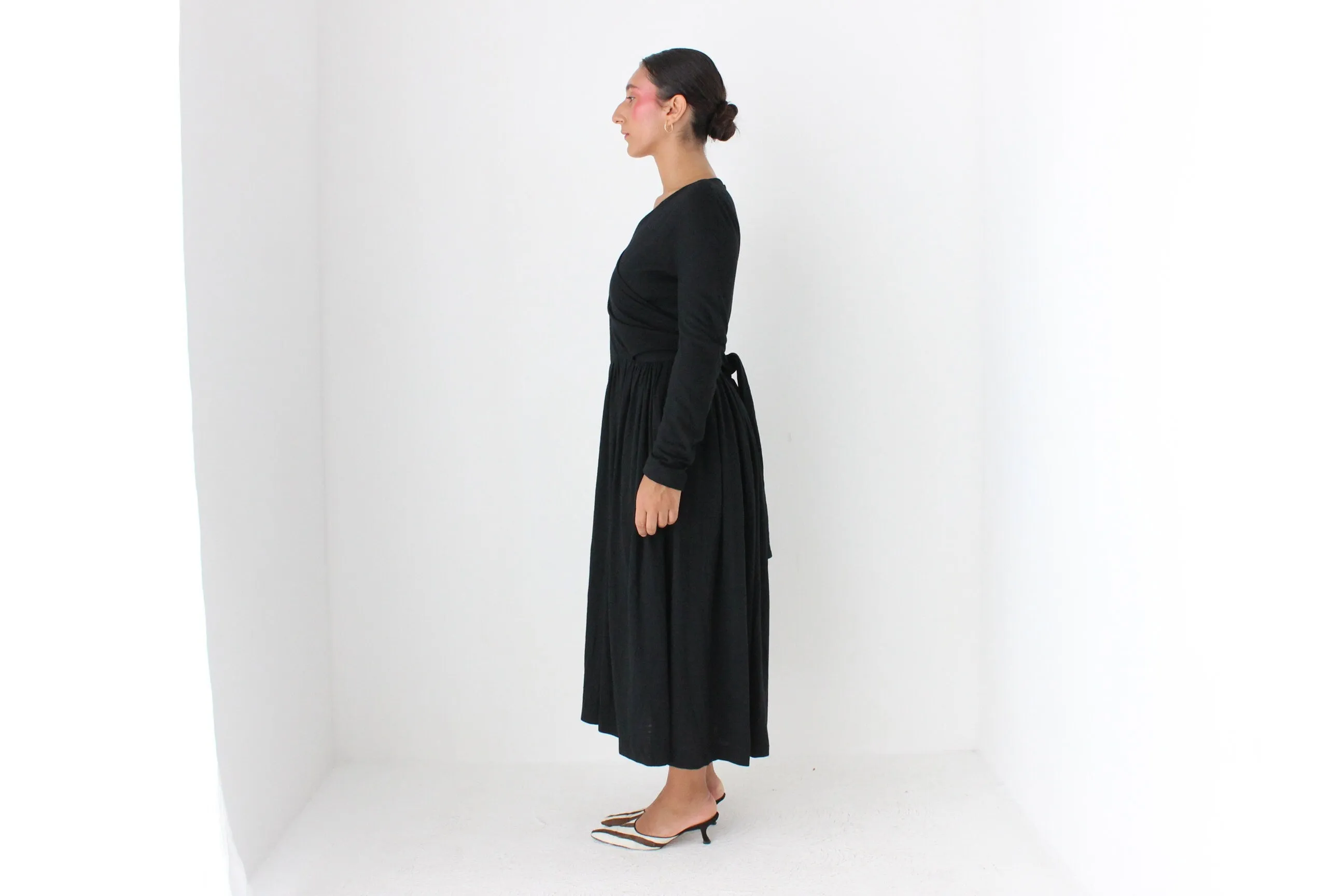 80s Sonia Rykiel Wool & Angora Knit Wrap Dress