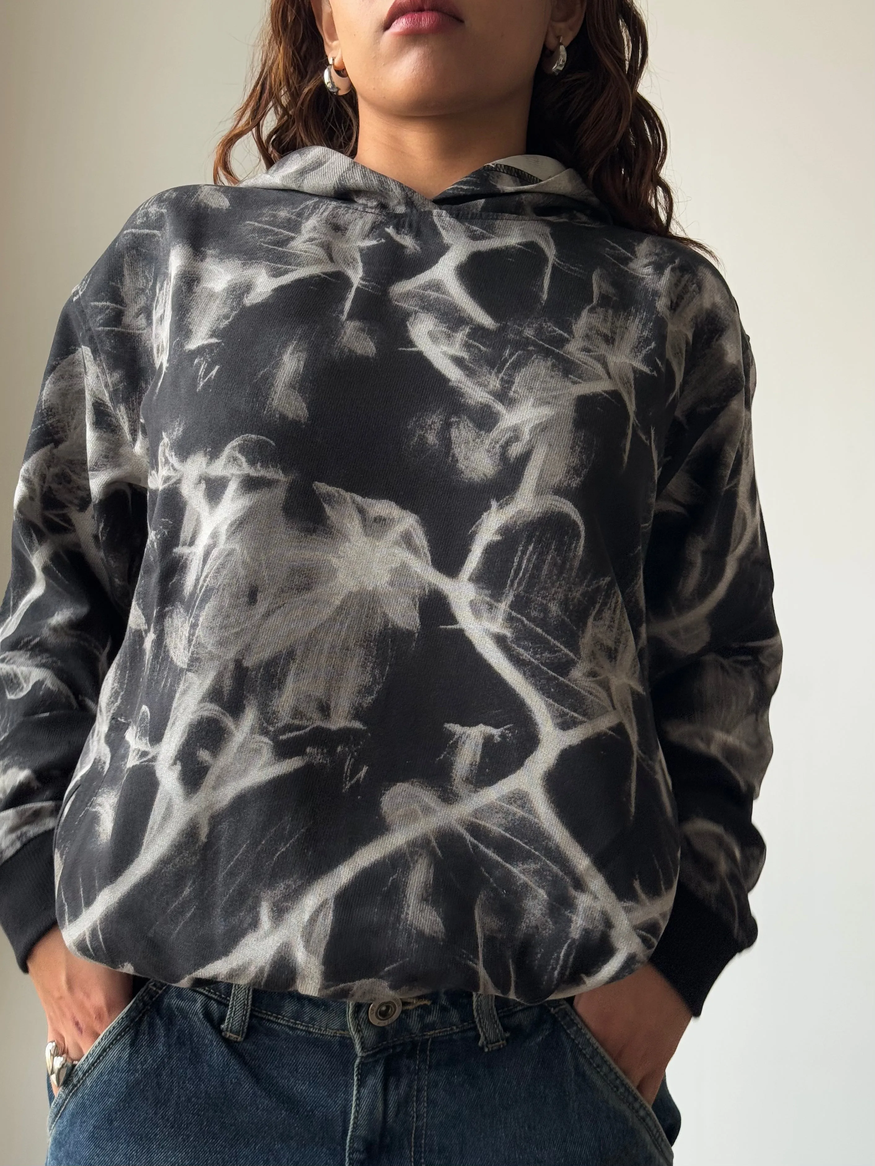 Abstract Smoke Print Oversize Hoodie