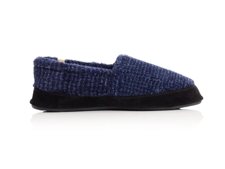 Acorn Men's Moc Slippers- Blue Check