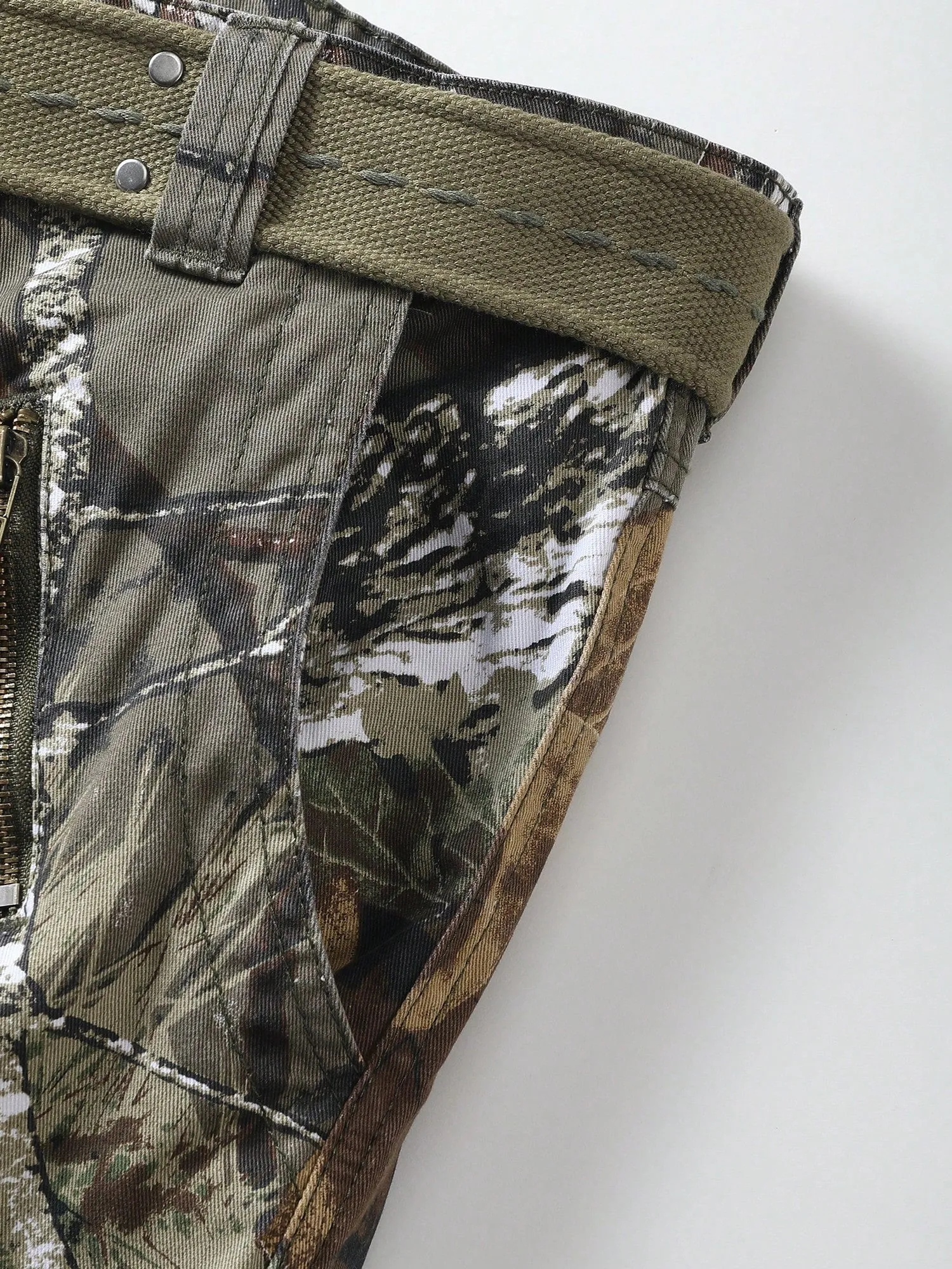 AKARMY AKARMY Cargo Camo Pants Leaf Print Jungle Style For Men - Durable Cotton Fabric, Multi-Pockets, Perfect For Hiking, Camo, And Work (No Belt)