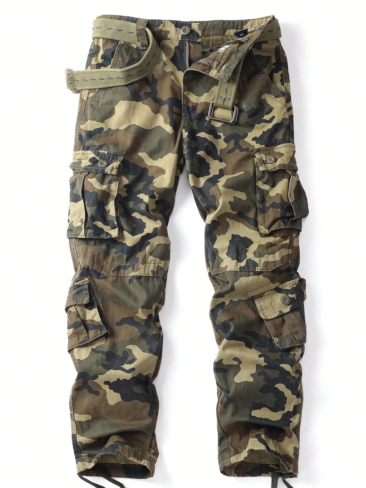 AKARMY AKARMY Cargo Camo Pants Leaf Print Jungle Style For Men - Durable Cotton Fabric, Multi-Pockets, Perfect For Hiking, Camo, And Work (No Belt)