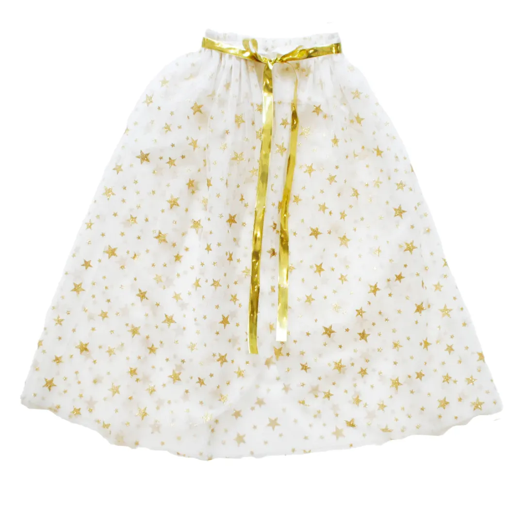 ALIMROSE TULLE STAR CAPE: IVORY