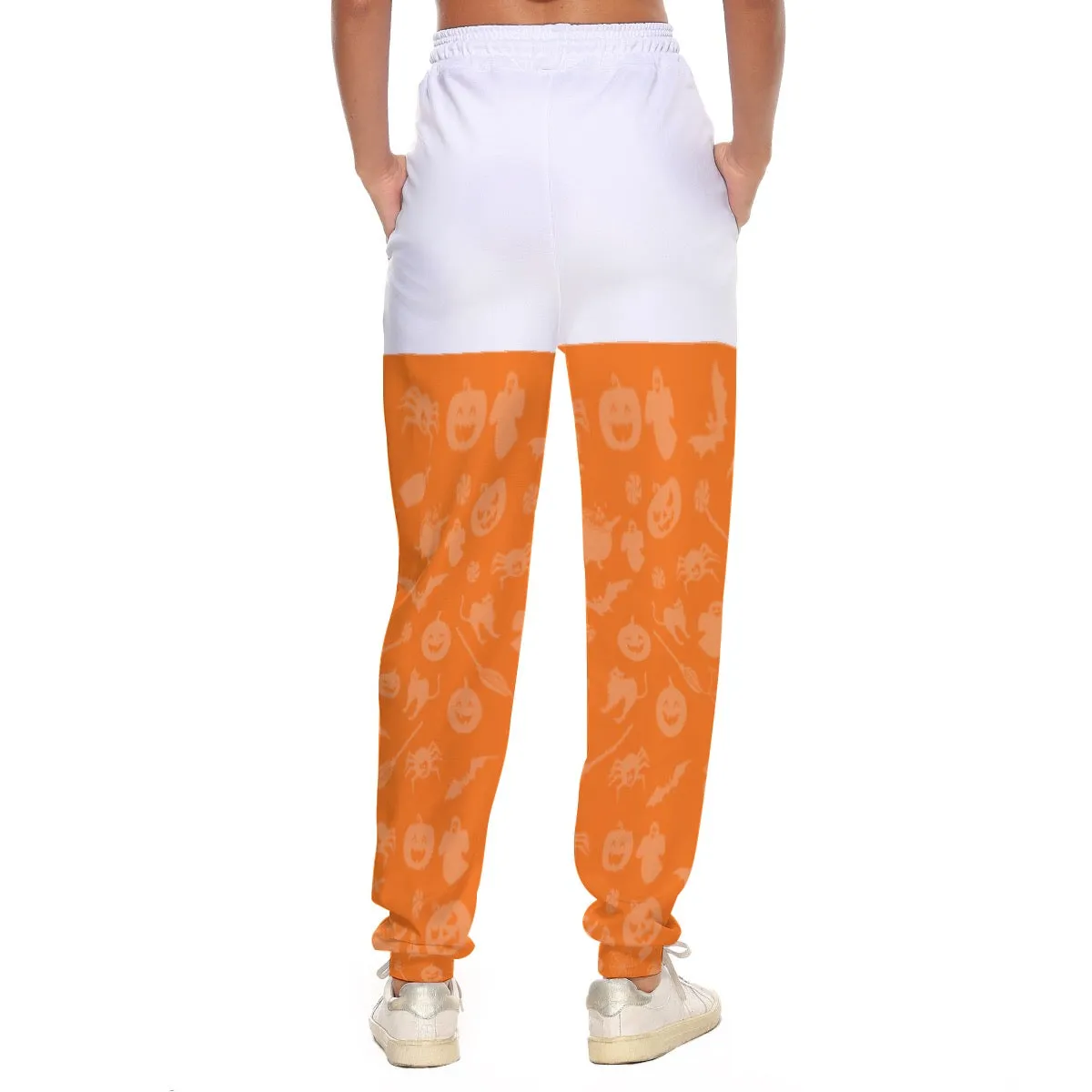 All-Over Print Women's Casual Pants 246 orange pumpkins, print