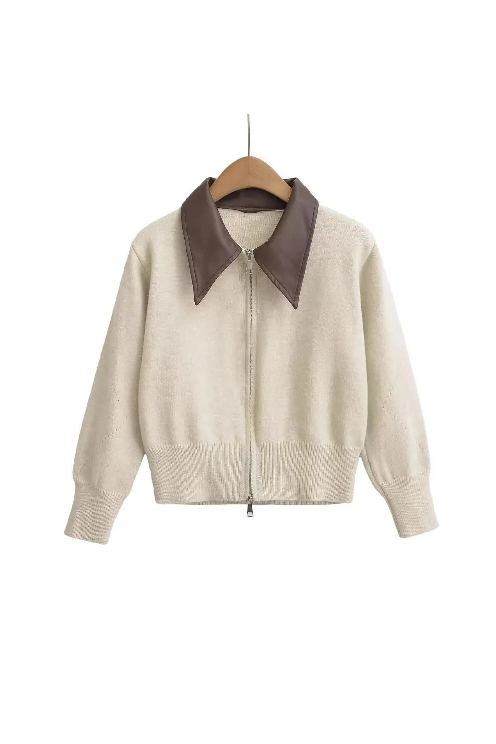 'Andrés' Zippered  Neck Knitted Cardigan (2 color)