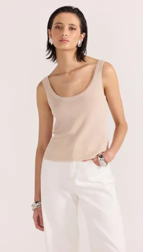Anna sheer knit tank- Beige