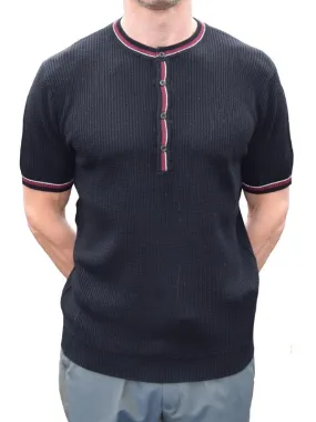 Art Gallery Black Waffle Knit Top