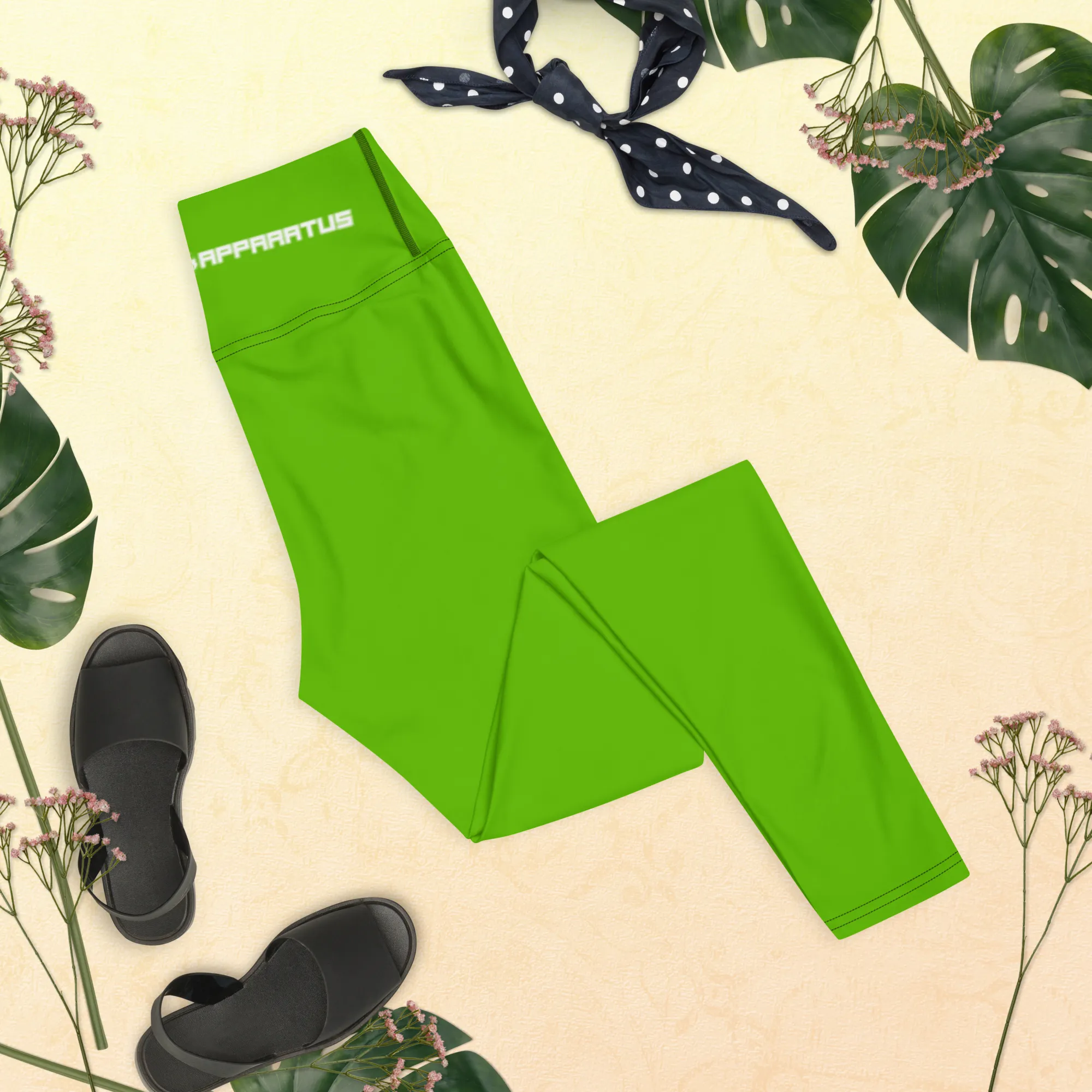 Athletic Apparatus Kelly Green White logo V3 Yoga Leggings