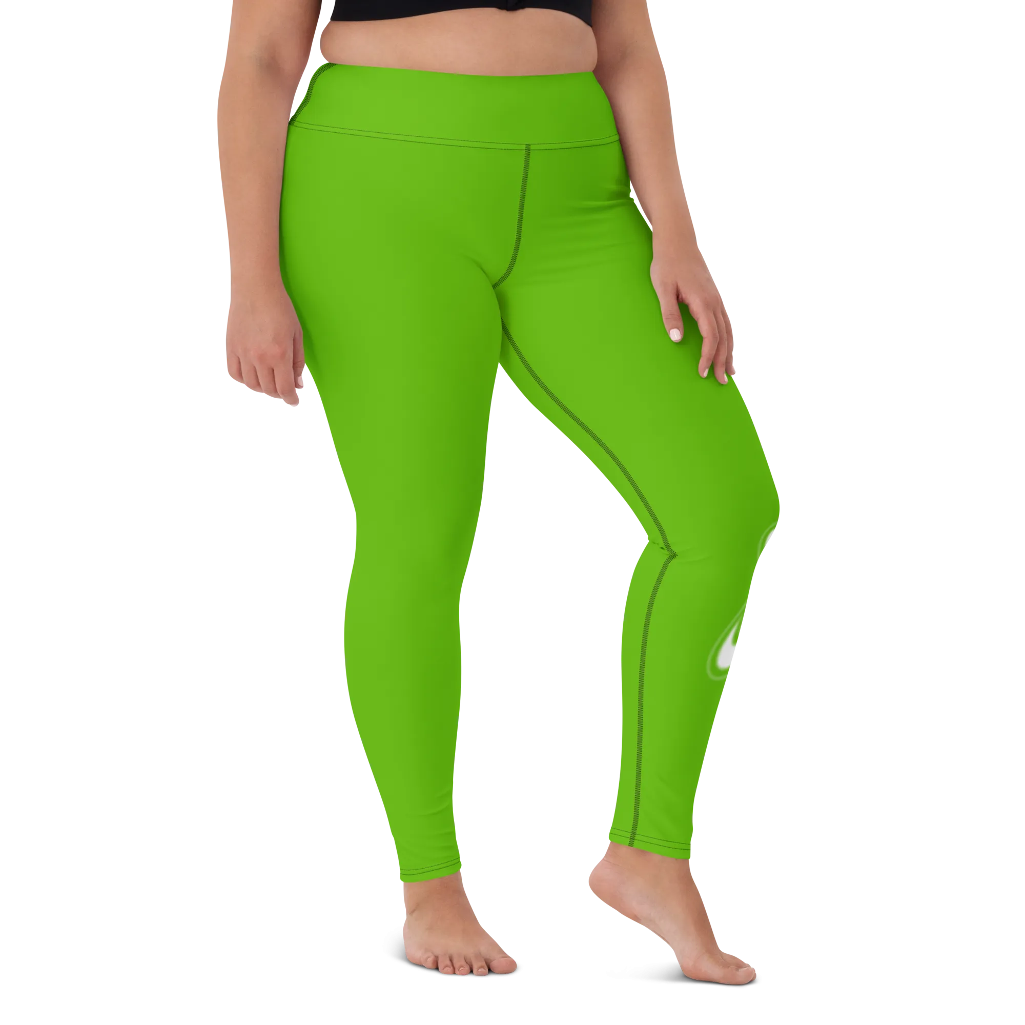 Athletic Apparatus Kelly Green White logo V3 Yoga Leggings