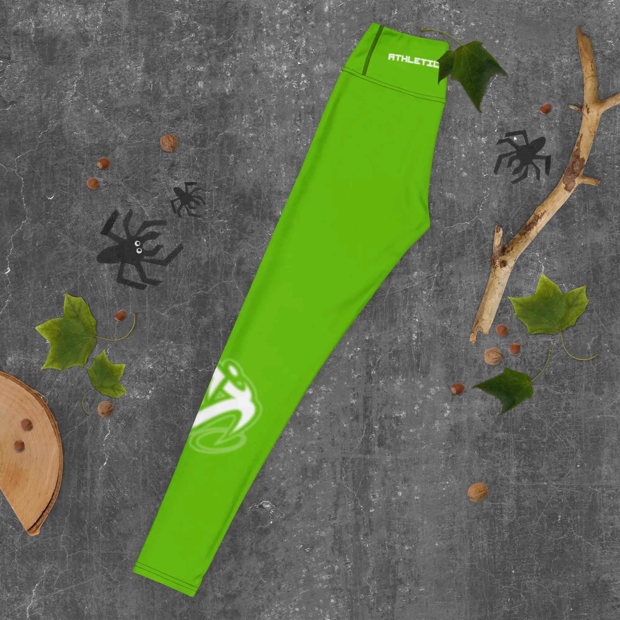 Athletic Apparatus Kelly Green White logo V3 Yoga Leggings