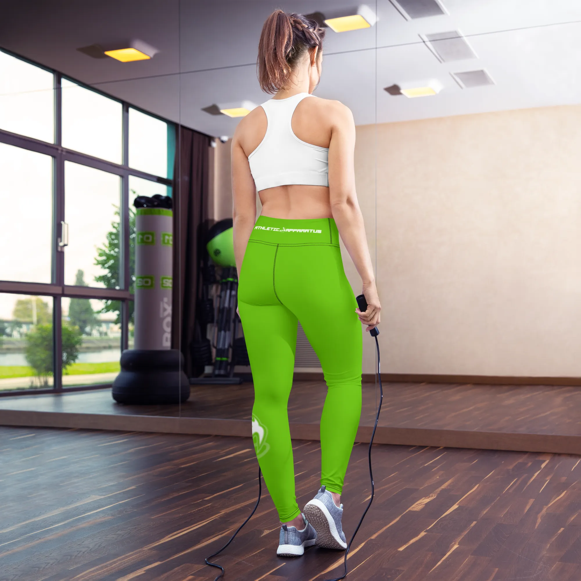 Athletic Apparatus Kelly Green White logo V3 Yoga Leggings