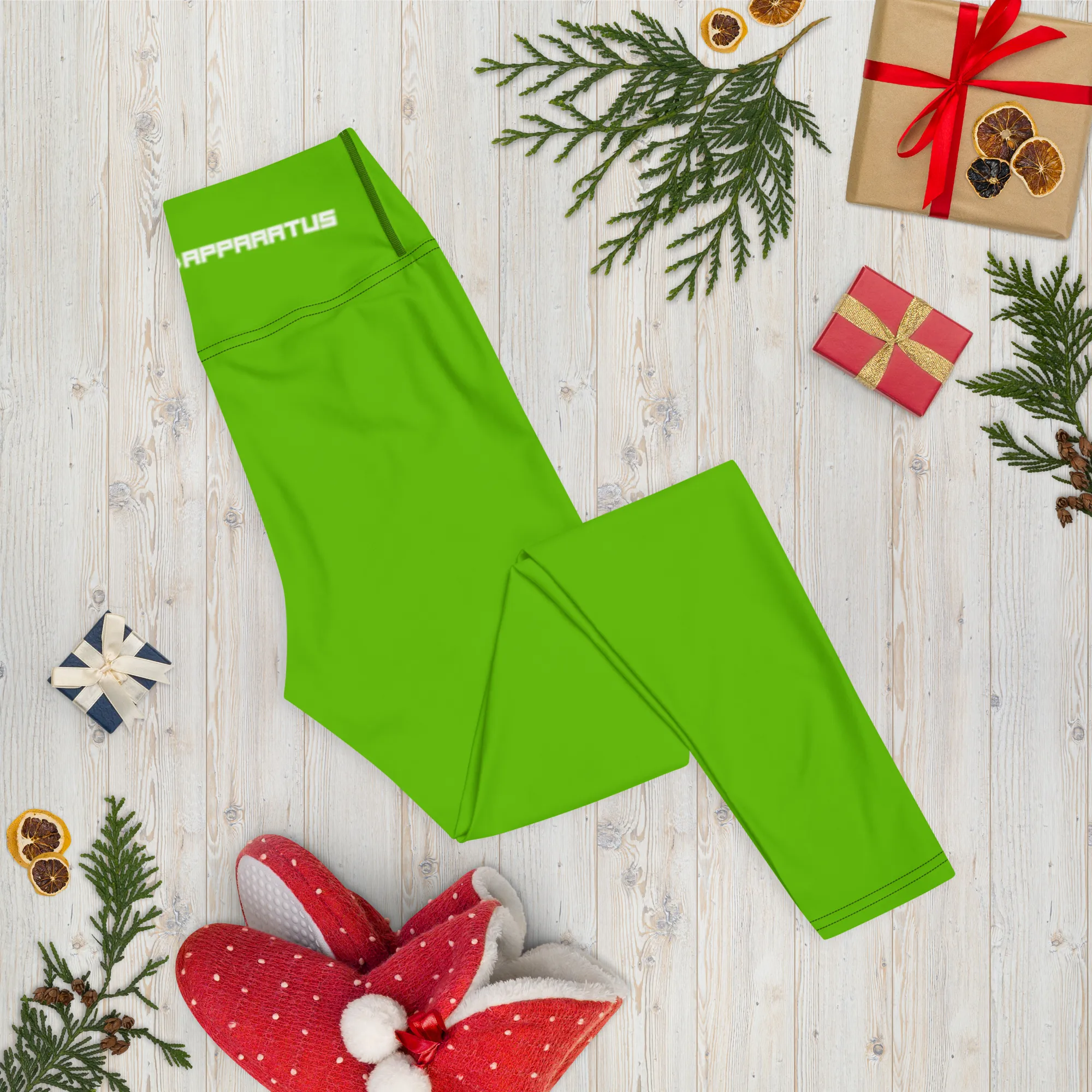 Athletic Apparatus Kelly Green White logo V3 Yoga Leggings