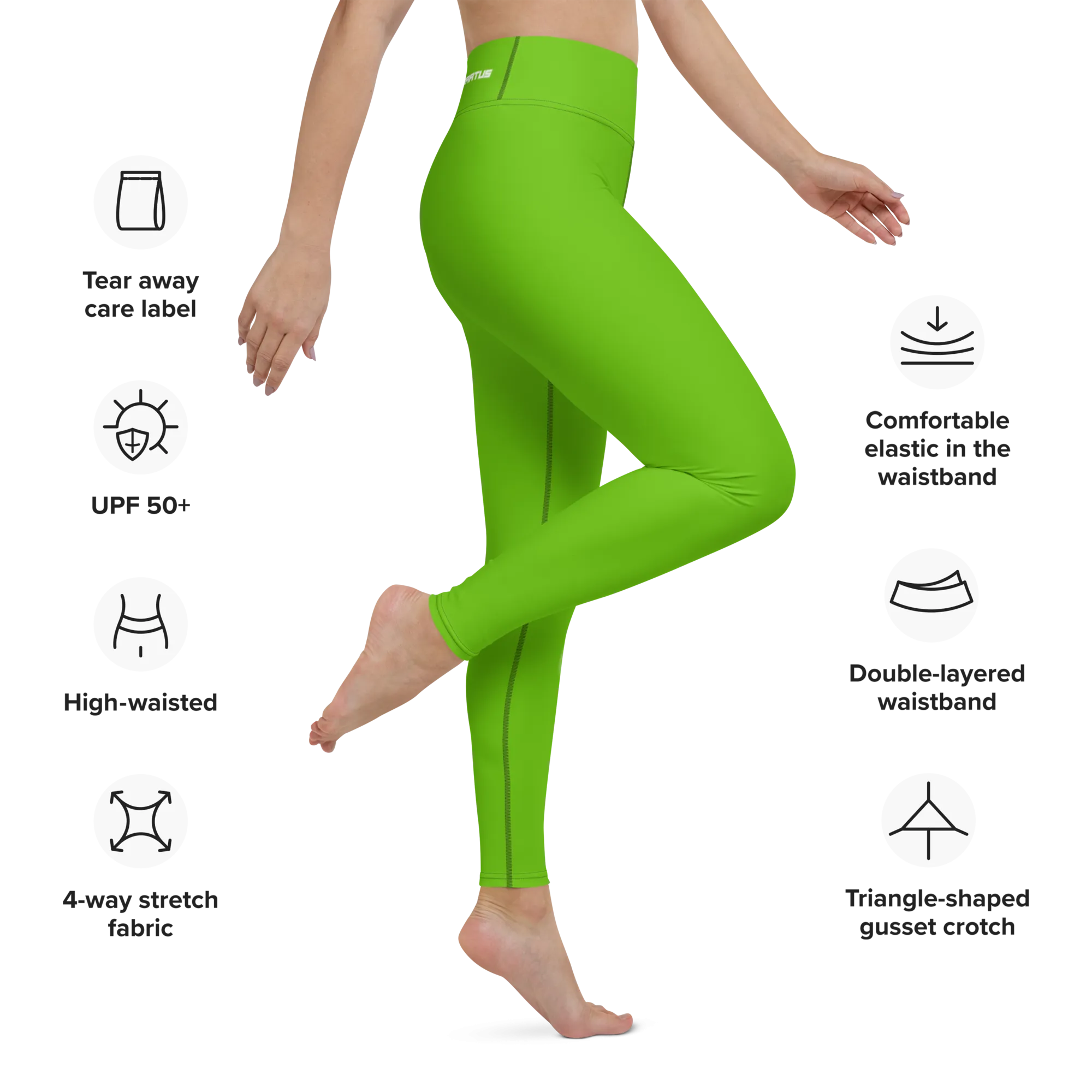 Athletic Apparatus Kelly Green White logo V3 Yoga Leggings
