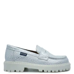 Atlanta Mocassin Silver Sunflower Chunky Penny Loafer