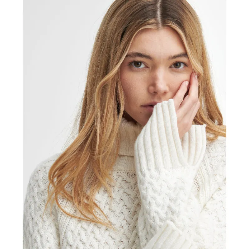 Barbour Malton Wool Cashmere Knitted Ladies Jumper - Ecru
