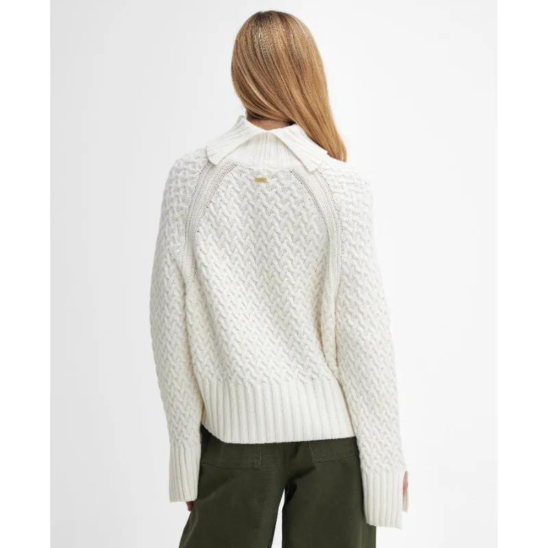 Barbour Malton Wool Cashmere Knitted Ladies Jumper - Ecru