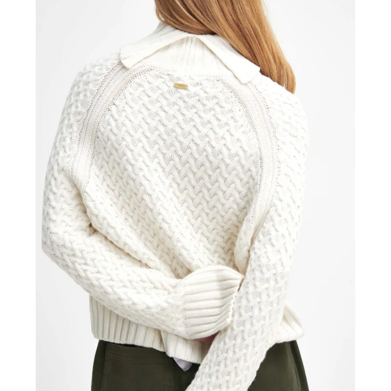 Barbour Malton Wool Cashmere Knitted Ladies Jumper - Ecru