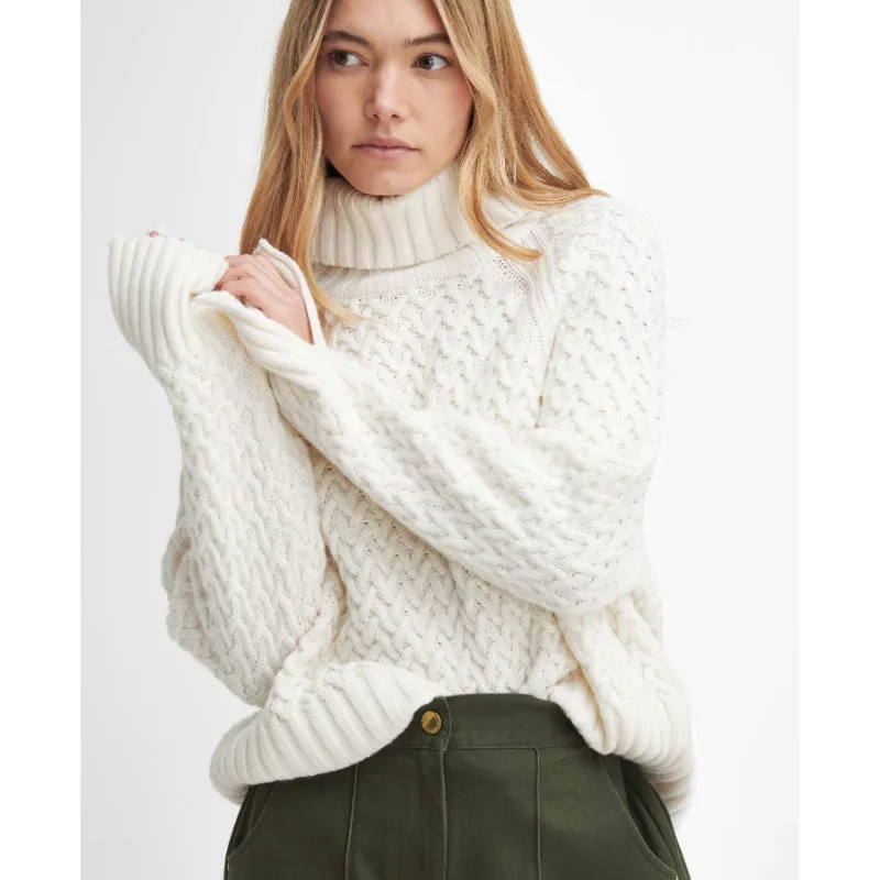 Barbour Malton Wool Cashmere Knitted Ladies Jumper - Ecru