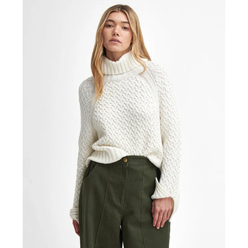 Barbour Malton Wool Cashmere Knitted Ladies Jumper - Ecru