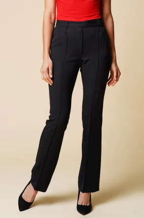 Black high waist straight leg trousers