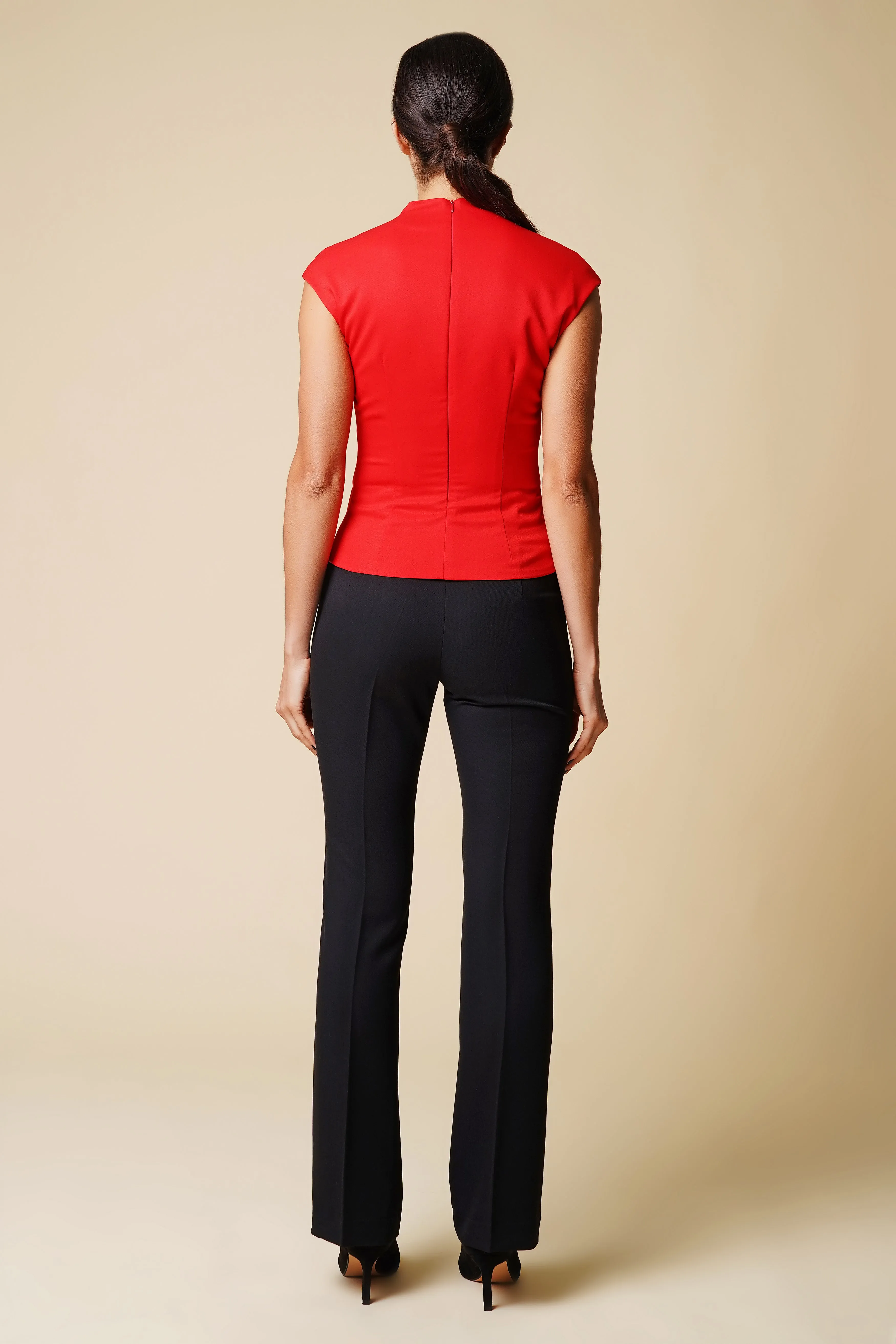Black high waist straight leg trousers