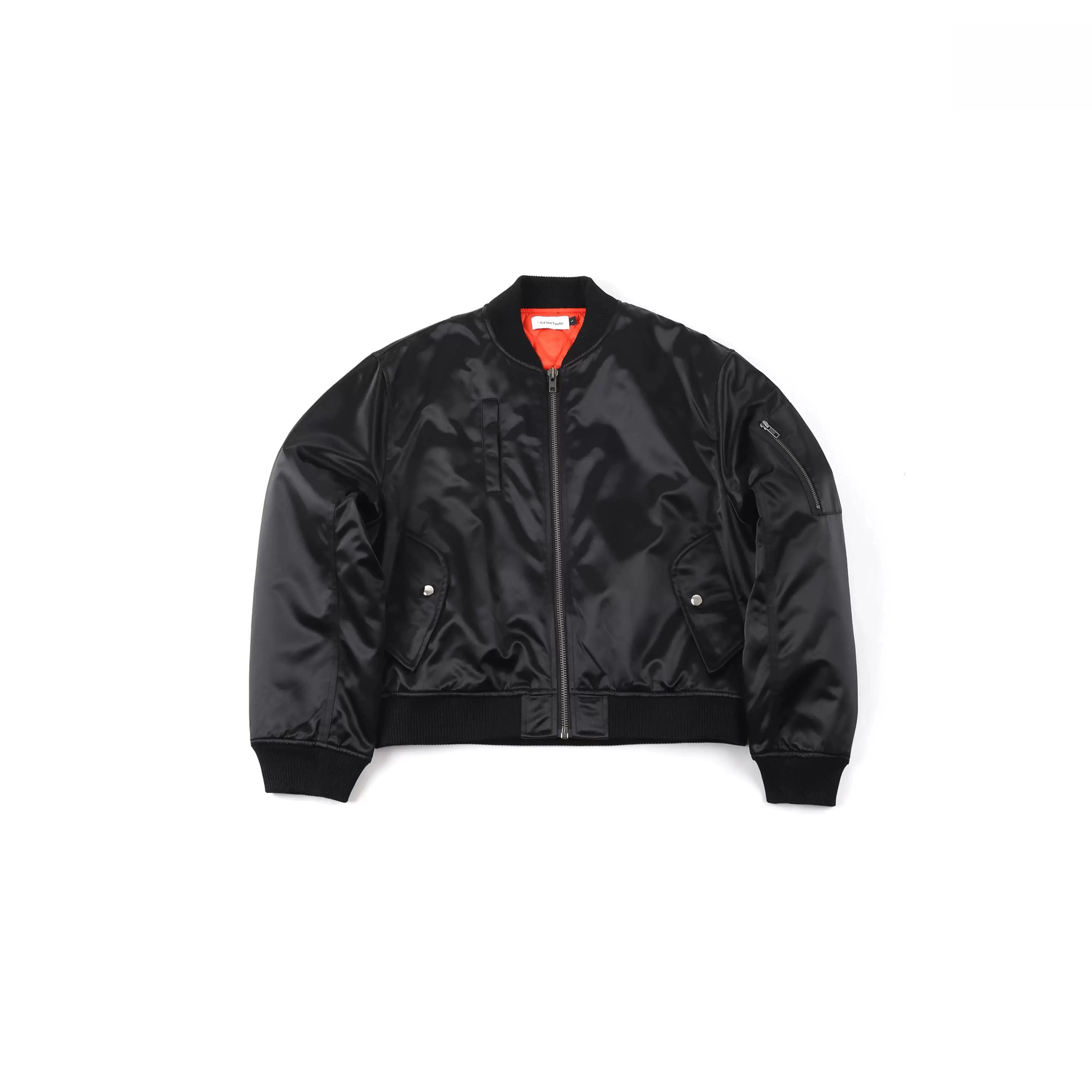 Black Satin Bomber Jacket