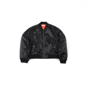 Black Satin Bomber Jacket