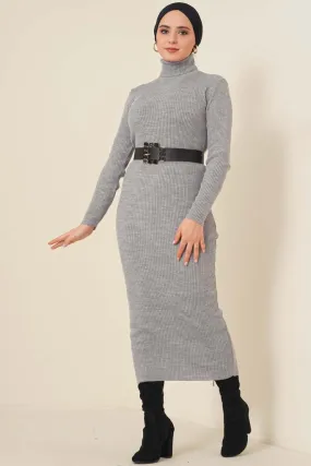 BNG Women Ribbed Long Sweater Dress Gray - Clermont