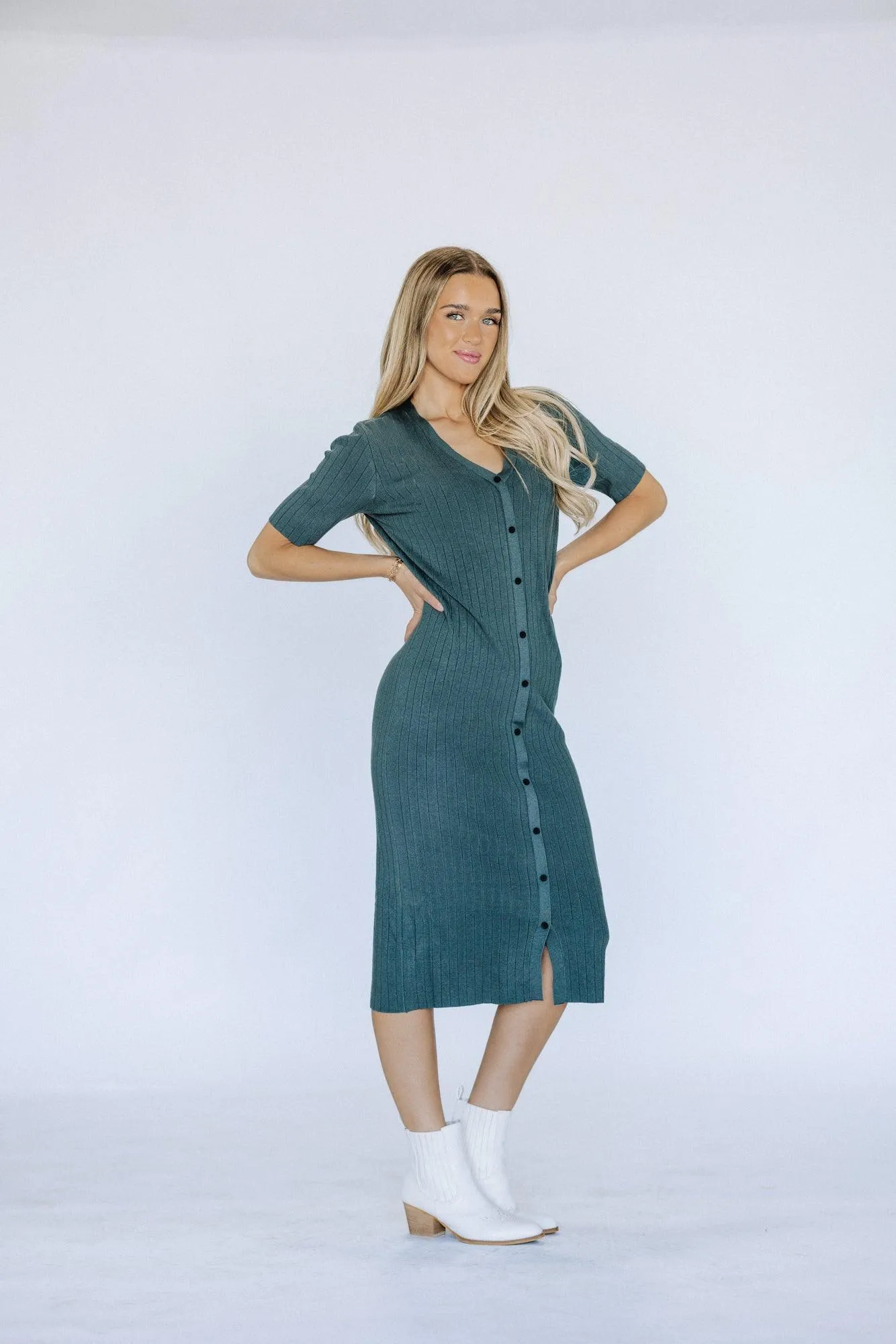 Bren Button Down Sweater Dress