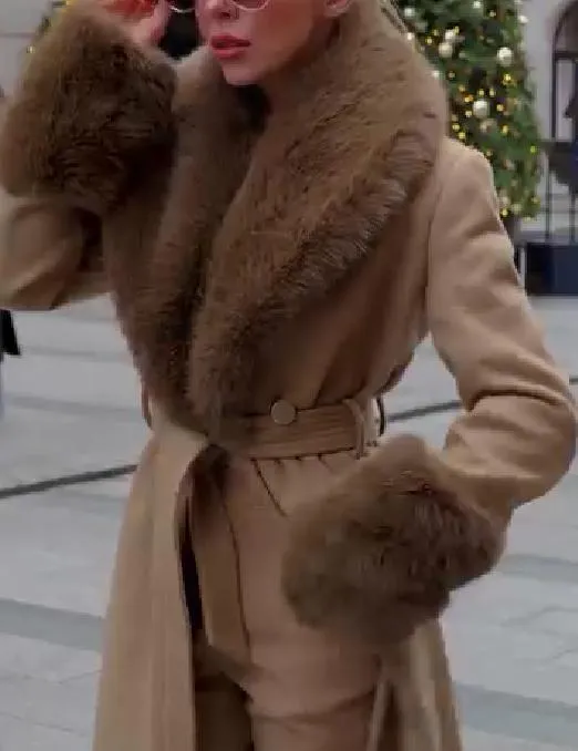 Brown Fur Collar Coat