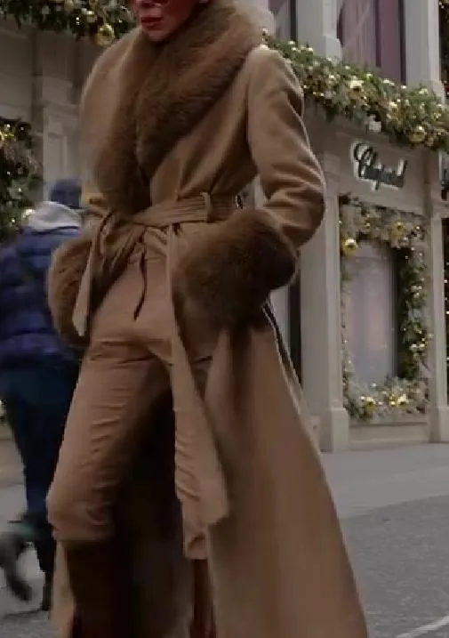 Brown Fur Collar Coat