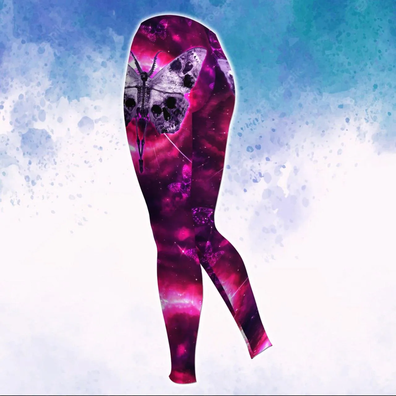 Butterfly Galaxy Skull Gothic Artwork Combo Hoodie and Leggings