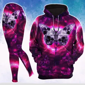 Butterfly Galaxy Skull Gothic Artwork Combo Hoodie and Leggings