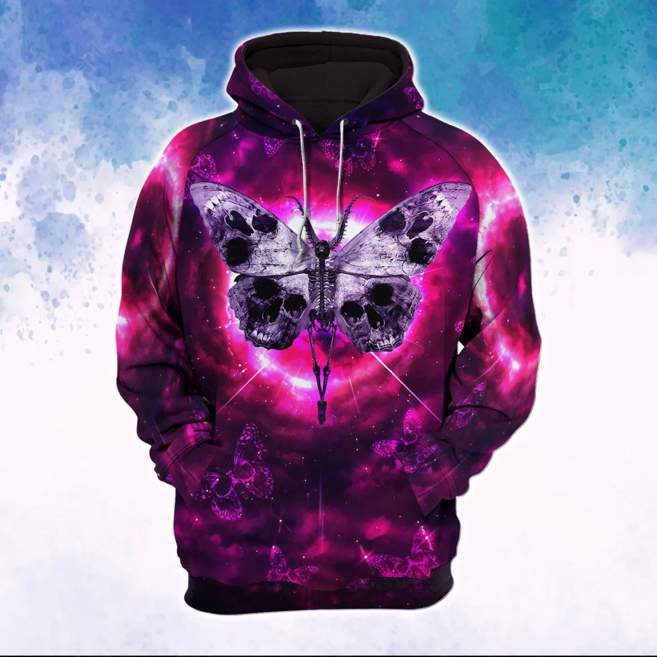 Butterfly Galaxy Skull Gothic Artwork Combo Hoodie and Leggings