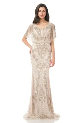 Cape Sleeve Gown