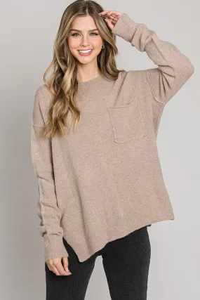 Casual Chest Pocket Sweater