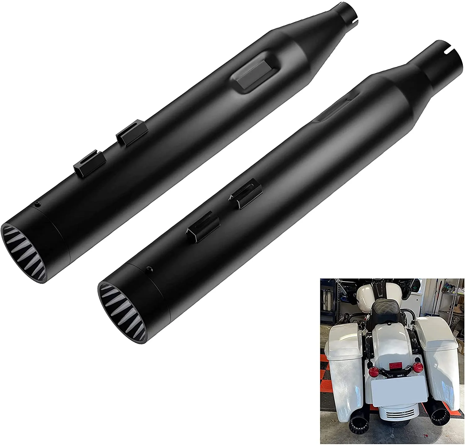 CERAMIC COATING Slip Exhaust for Harley-slip-on-mufflers Updating, 4.5 Inch for Harley 2017-up Touring Models PRO BAFFLE BACK ORDER